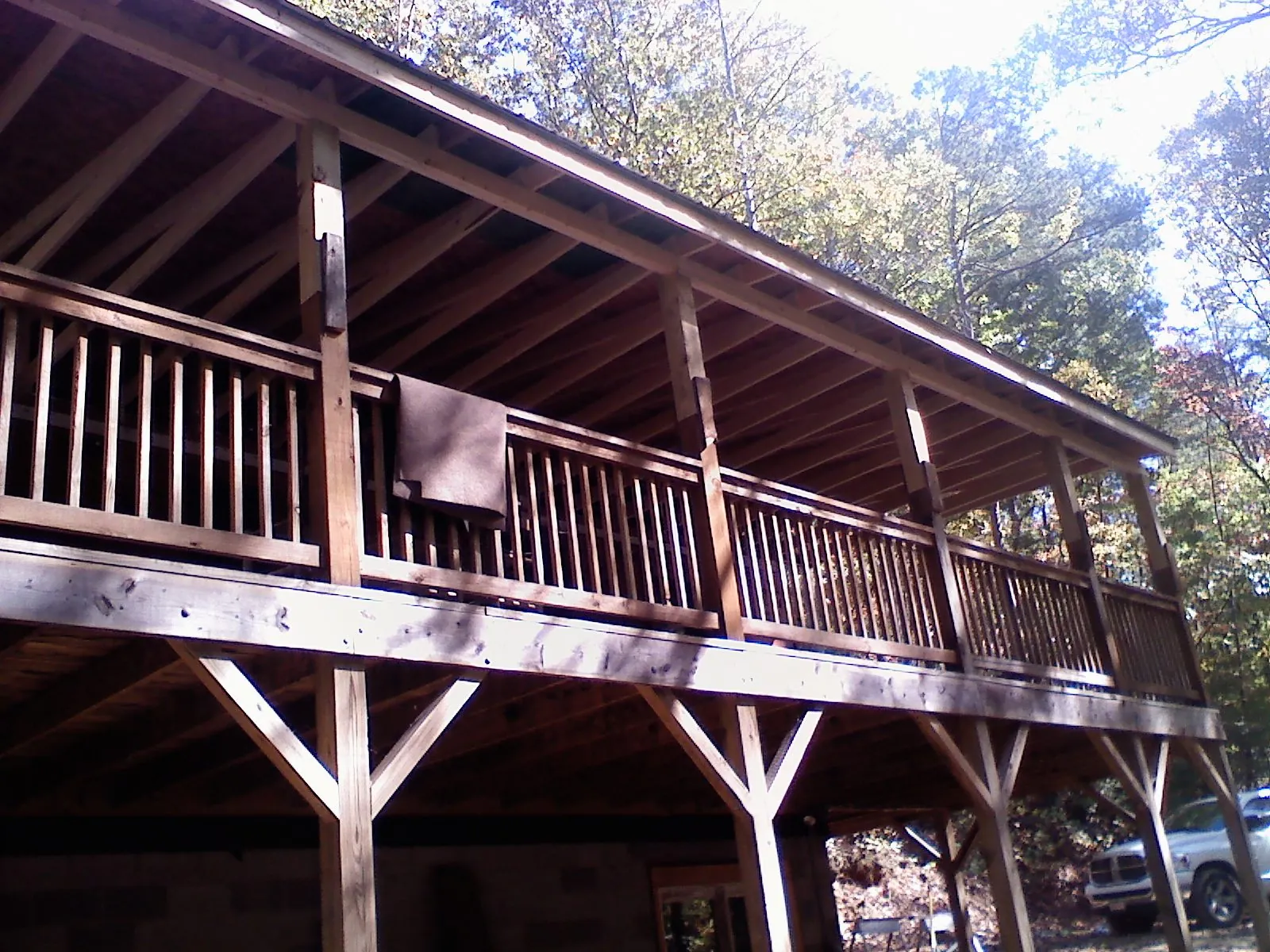 Timber framing under a new elevated porch and deck — Roof Leak Repair in Clancy by Roofing Brothers